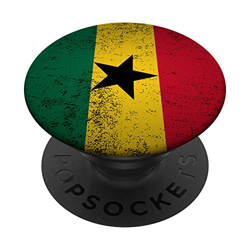 Grunge Ghana Flag Vintage Accra West African Ghanaian Gift PopSockets Supporto e Impugnatura per Smartphone e Tablet