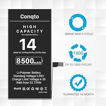 iPhone14Pro 256GB バッテリー88% Amazon.com: [8500mAh] Upgraded Battery for iPhone 14 pro