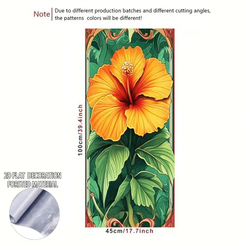 Image of Nuxovilar Yellow Flower Floral Pattern Cling Window Film 17.5x39.3 PVC