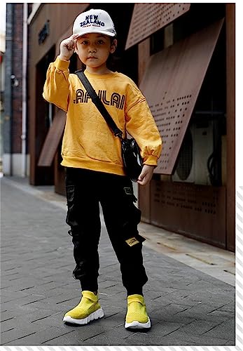 FOFJR Boy Girl Socks Shoes Breathable Walking Shoes Lightweight Non-Slip Sneakers for Children Yellow4