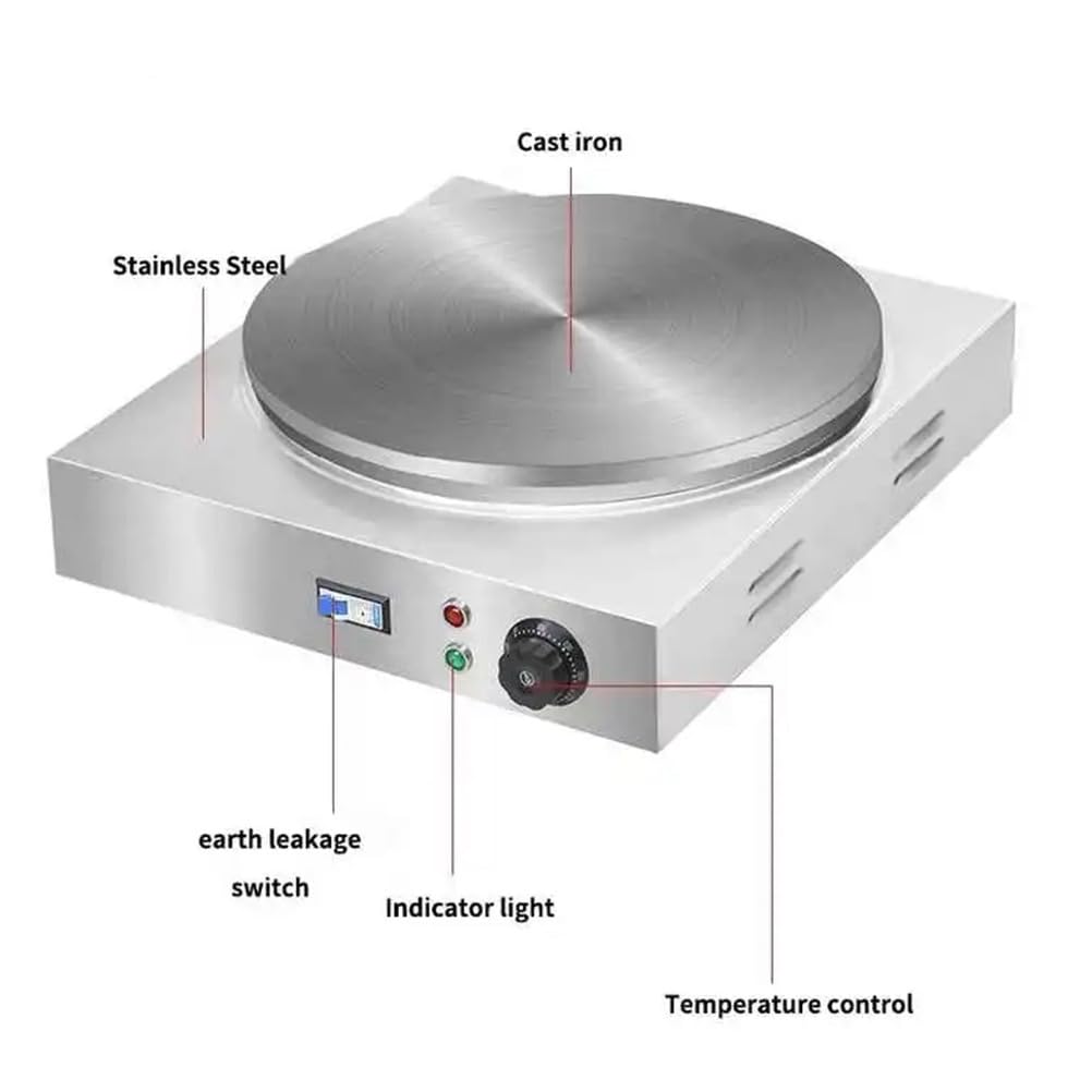 Crêpière électrique Professionnelle 220 V, diamètre 40-50 cm, Plaque de Cuisson pour crêpes multigrains, 50 cm,50CM