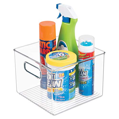 Idesign Linus Bpa-Free Plastic Stackable Organizer Bin With Handles - 8" X 8" X 6", Clear #TOP3