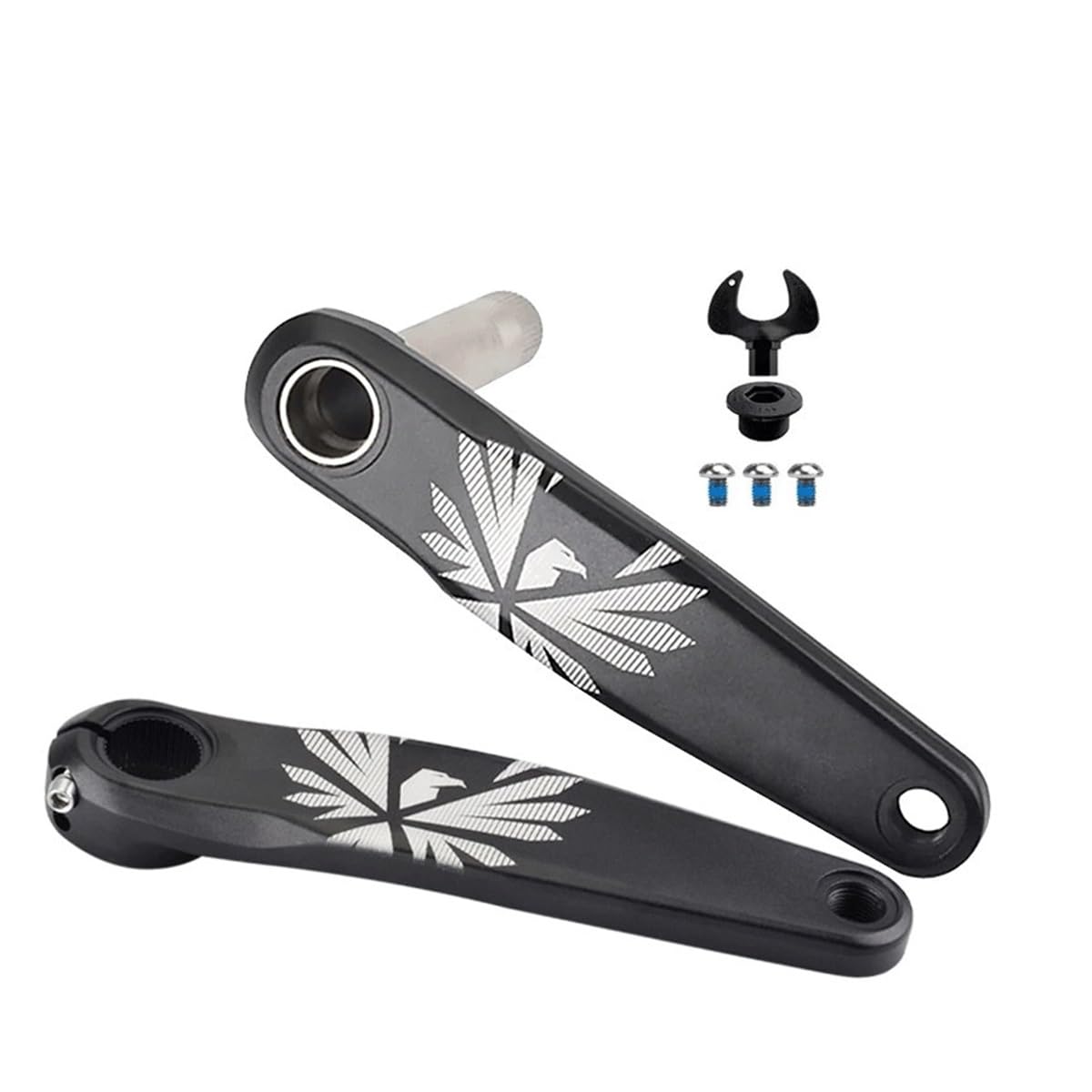 KANGXYSQ 170/175mm Mountain Bike Crank Arm 6061-T6 Aluminium Alloy Hollow Integrated Crank Arm Set Direct Mount Cranksets(170mm)