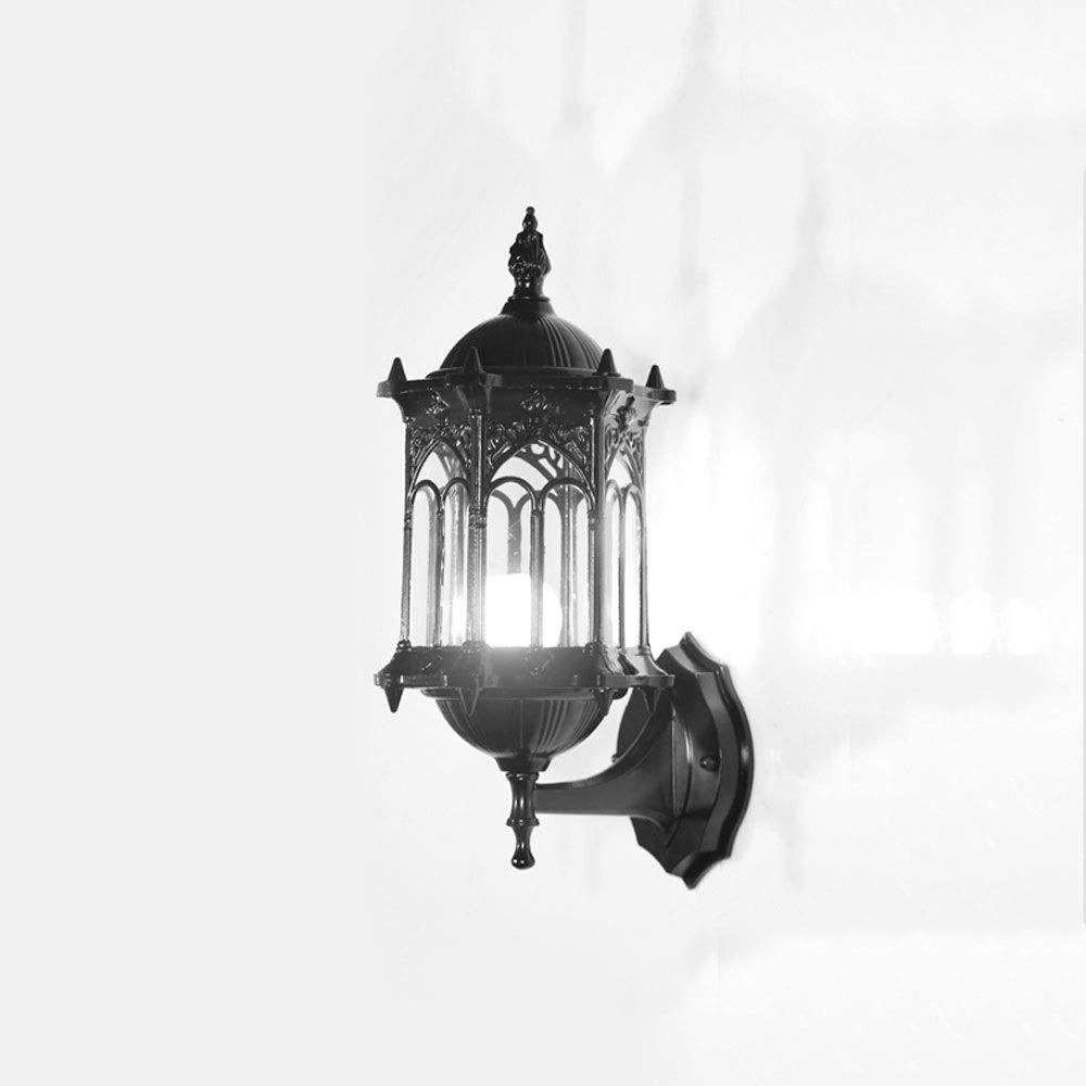 Luminaire extérieur anti éblouissement applique rustique verre champagne
