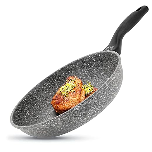 Stekpanna Induktion Non-Stick - PFOA Free, Stekpanna med keramisk beläggning, Alla matlagning fält: Induktion, Keramik, Halogen, Gas, Elektrisk - 5 års garantie, (24 cm Stekpanna)