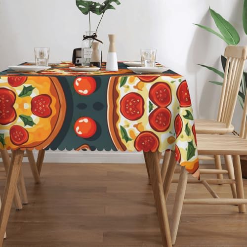 Nappe imprimée pizza et nappe d'extérieur lavable rectangulaire - 4