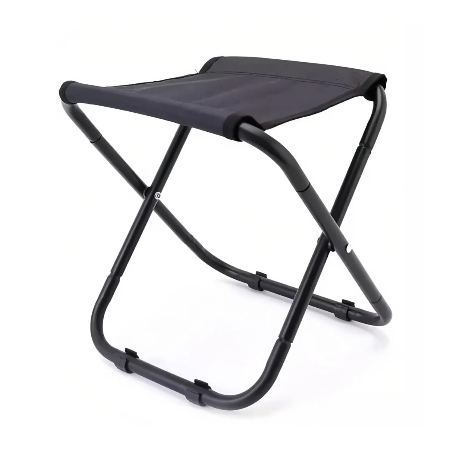 LSLANSOON Small Camping Stool, Foldable Storage Folding Chair Portable Small Stool Fishing Chair for Outdoor Travel Beach (Black)
