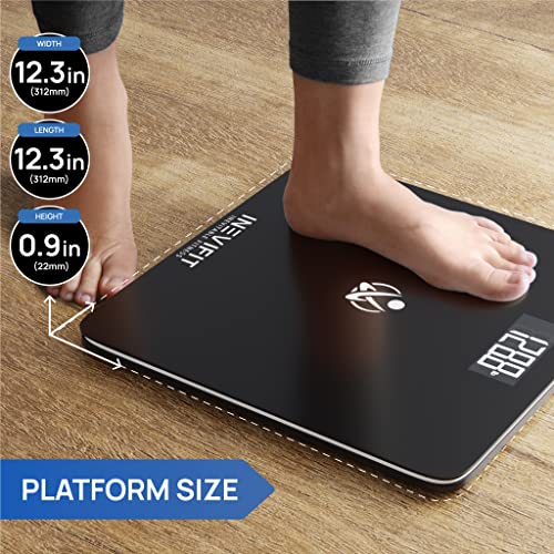 Inevifit Bathroom Scale, Highly Accurate Digital Bathroom Body Scale, Measures Weight Up To 400 Lbs. Includes Batteries #TOP3