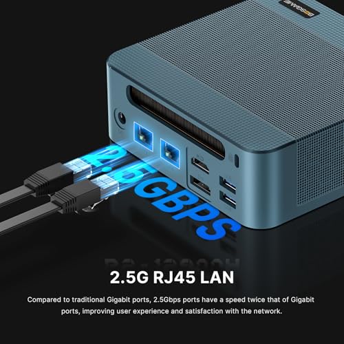 Image of BOSGAME P2 Plus Mini PC, 12th Intel i7-12700H (up to 4.7GHz), 32GB DDR5 512GB PCIe SSD Mini Computers with HDMI+DP+USB4 Support Wi-Fi6E BT5.2, Dual LAN Mini PC