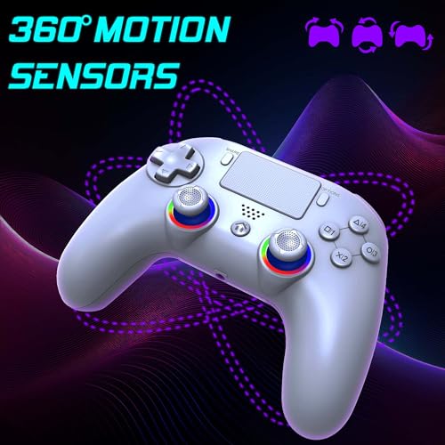 Subsonic - Draadloze controller voor PS5 met programmeerbare peddels en LED's, tril- en aanraakfunctie - PS5 Controller wit - Afbeelding 5