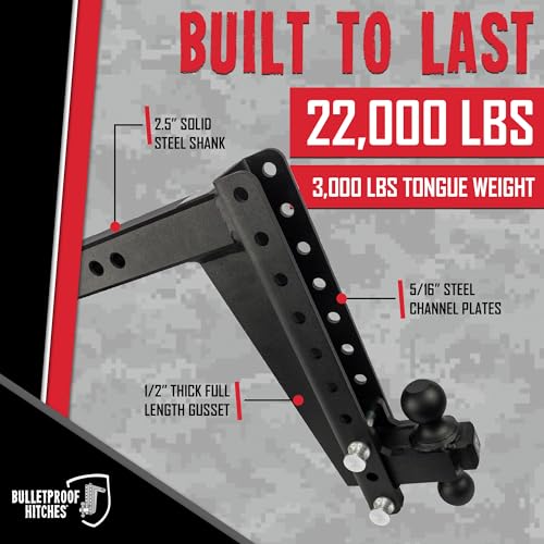 Image of Bulletproof 2.5 inch Heavy Duty 14 inch Drop /Rise Hitch