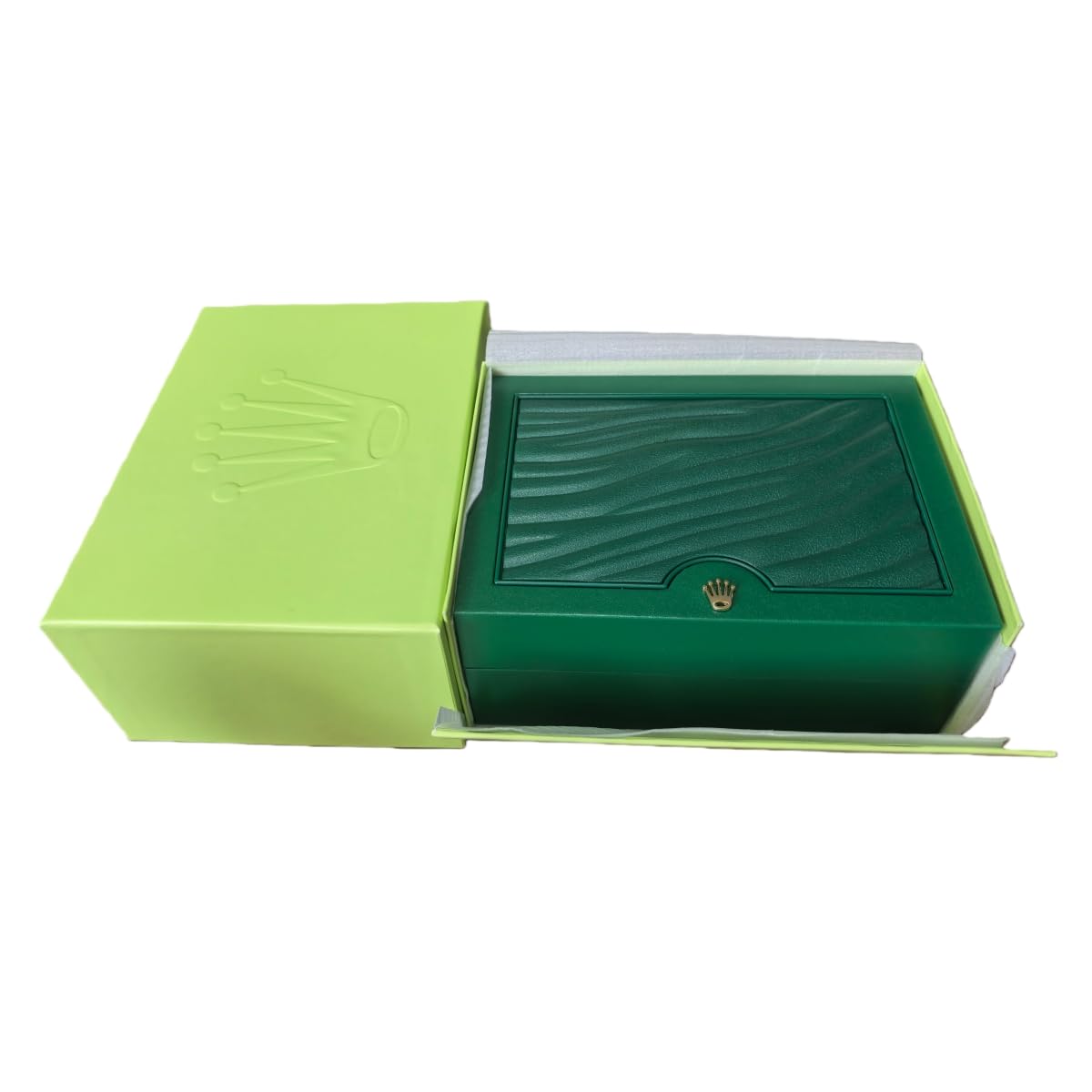 Boîte Protection Montre Cuir Vert Coffret Bois Emplacement Unique Organisateur Rangement Bracelets Précieux pour Rolex Cosmograph Daytona