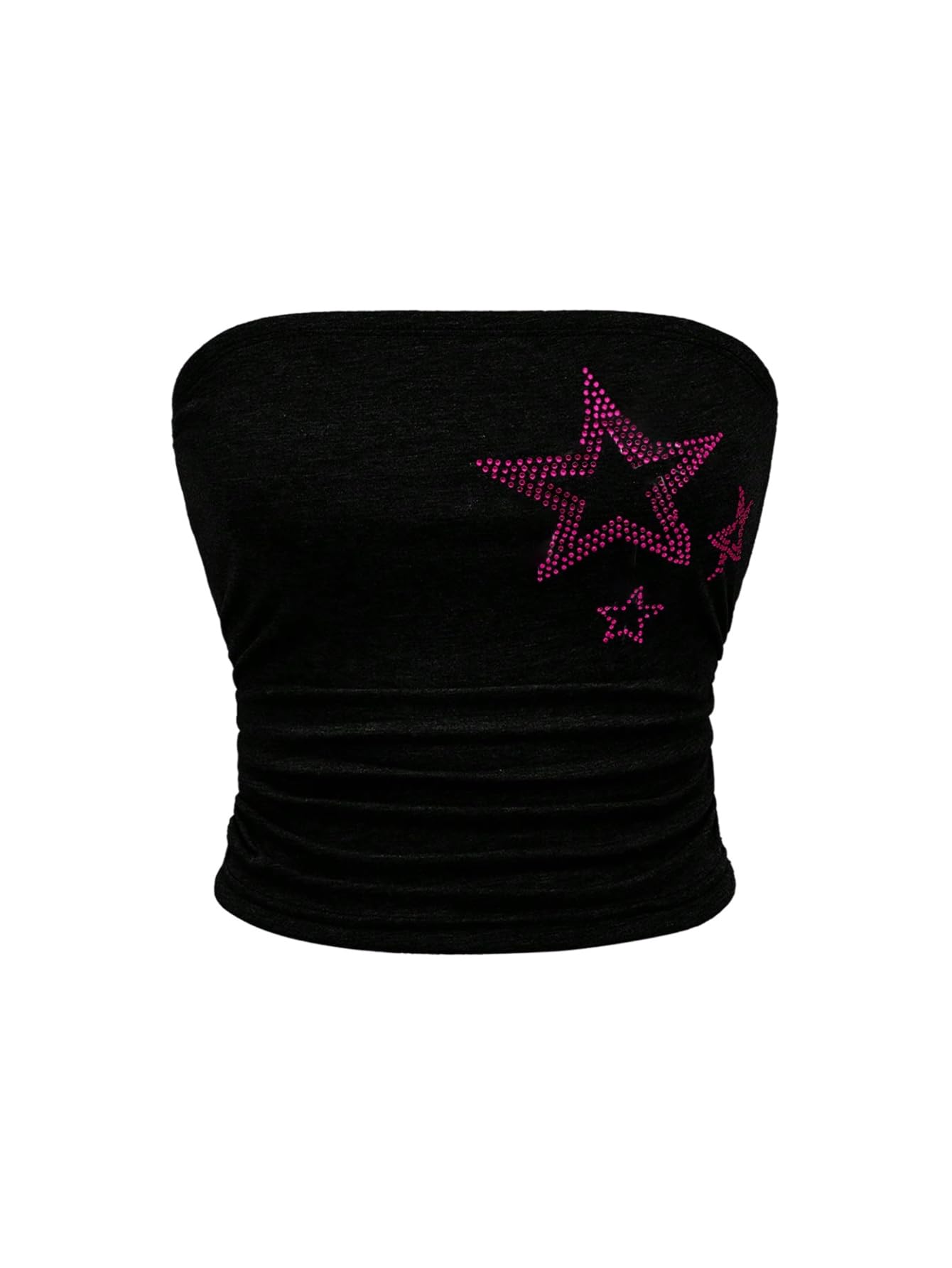 Photo 1 of WDIRARA Women's Star Rhinestone Bandeau Tube Top