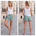 Getervb Kurze Hose Damen Sommer Leicht mit Kordelzug Freizeit Sommershorts Stoffhose Leinenhose Kurz