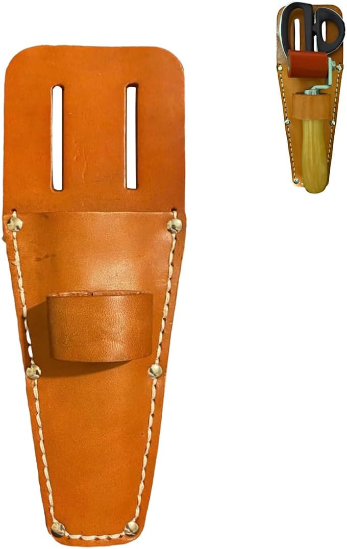 Compact Leather Tool Bag and Sheath Set Suitable for PVC Roof Repair Tools Roofing Roller Silicone Roller Industrial Scissors Tool Pouch Tool Belt for Roofing Work
