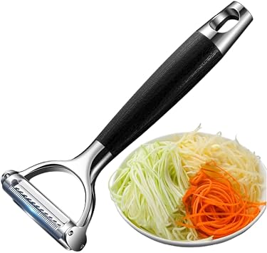 2-in-1 Julienne Peeler Vegetable Peeler for Kitchen | VersatilityPeeling and Shredding, Great for home cooks looking to make vegetable noodles, salad toppings or garnishes