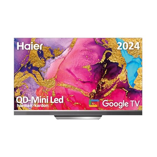 Haier H65M95EUX - TV 65 Pollici, Smart TV 4K, DVB-T2, Classe energetica F, colore Nero