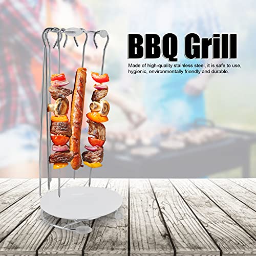 Conjunto de Espetos e Grelha para Churrasco, Churrasqueira de Aço Inoxidável Kebab Roaster Rotisseri