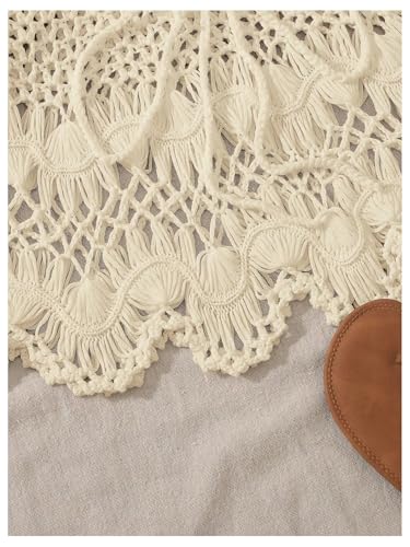 Image of Milumia Girl's Swimsuit Coverup Eyelet Crochet Hollow Bathing Suit Cover Up Beach Skirt