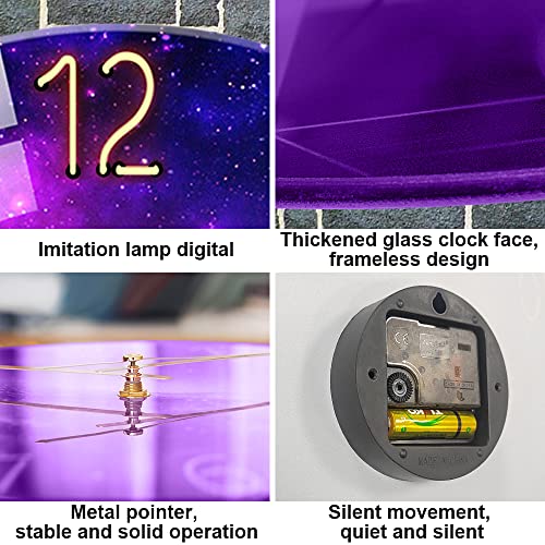 ALEENFOON Orologio da Parete in Vetro Decorato