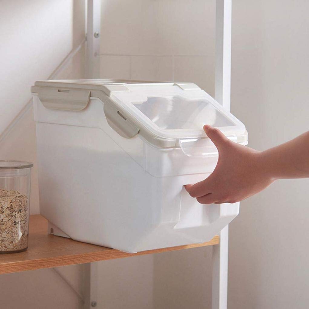 Hermetyczny pojemnik do przechowywania żywności – odporny na wilgoć dozownik suchego ziarna do ryżu, płatków śniadaniowych i ziaren, pojemność 25 kg