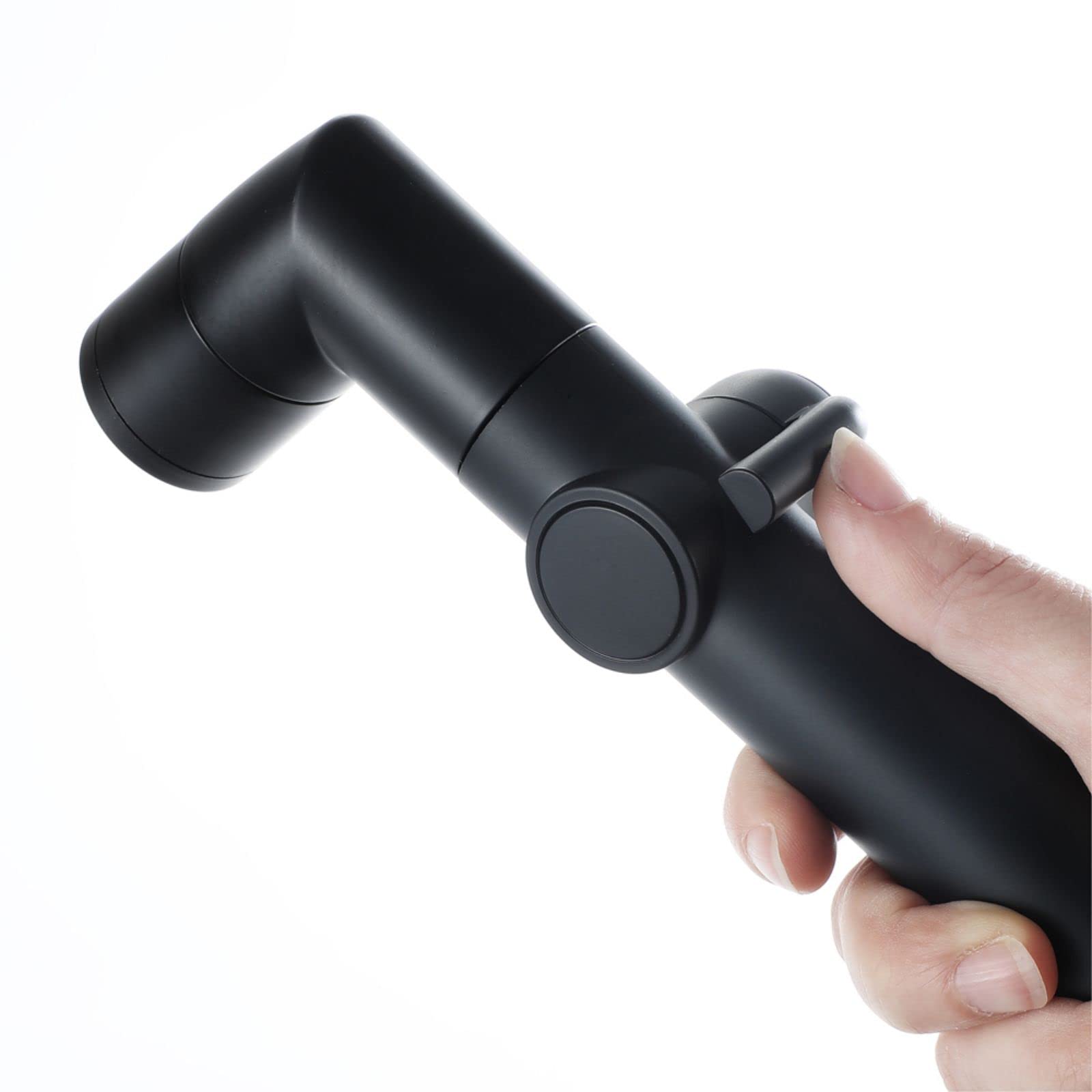 Rociador de Bidé de Mano Pulverizador de Bidé Montado en La Pared Pulverizador Bidet con Válvula de Ángulo, Agua Fría, para Higiene Personal,Negro