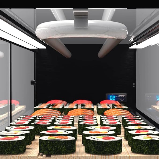 MBH - Vetrina refrigerata per SUSHI Bar Ristorante Espositore di sushi professionale con vetro dritto per ospitalità.