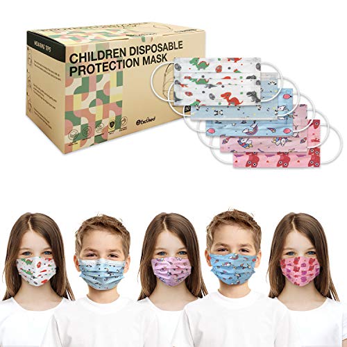 Pack of 50 Pieces Light Weight Unisex Adult Kids Fashion Face Covering Single Use, Dust Proof Multi Design To Choose From (Mix Design)