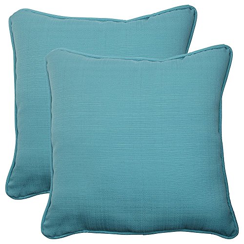 Pillow Perfect 507002 Forsyth Solid Indoor/Outdoor Throw Pillow Plush Fill cover