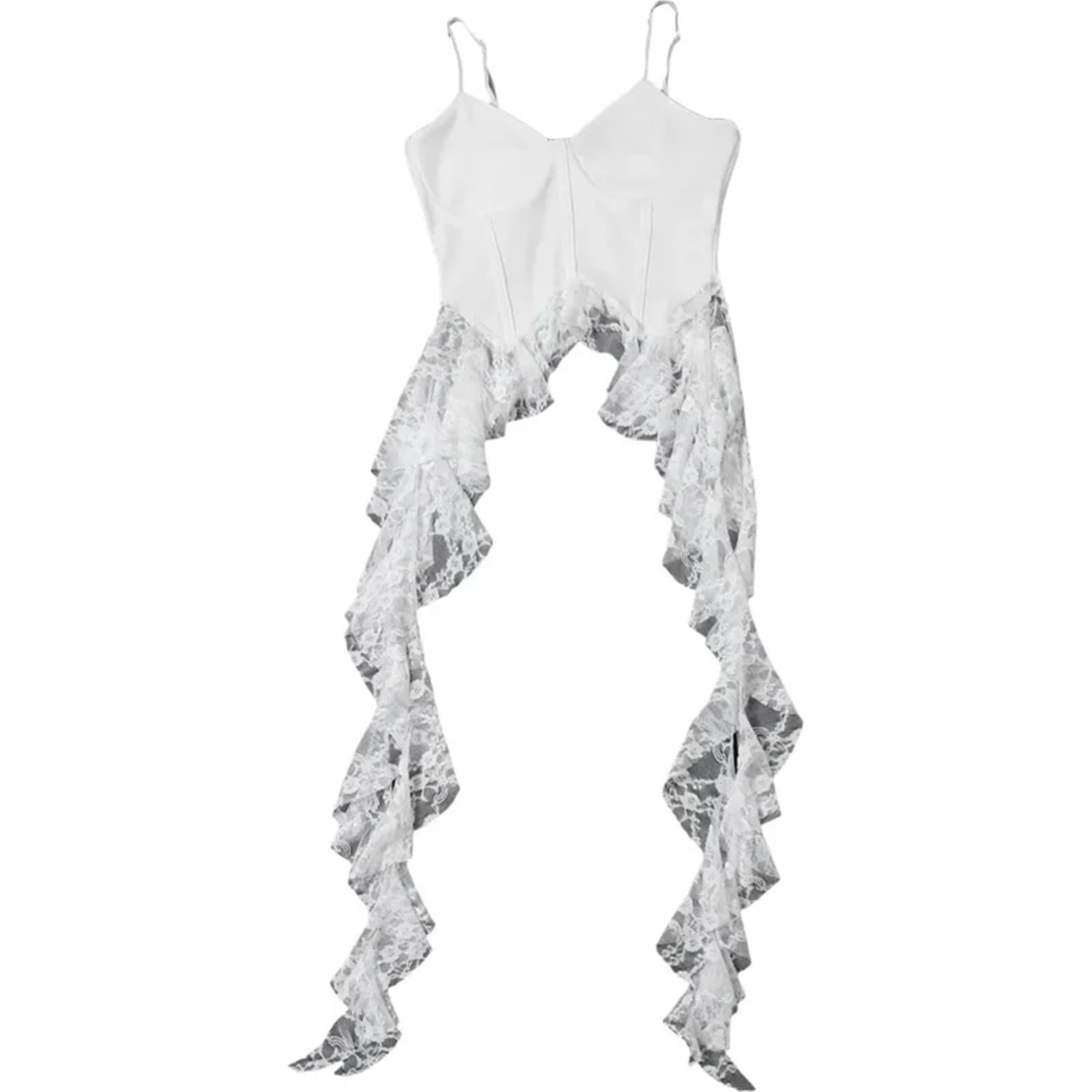Top con Frange Abbigliamento da Donna Top Tunica Sling Gilet Tinta Unita Moda Estiva Camicie con Volant in Pizzo e Nappe Tops Gilet