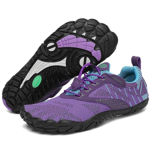 SAGUARO Barefoot Zapatillas de Trail Hombre Escarpines Mujer Zapatos de Agua Minimalistas Zapatillas de Deporte Acuaticos Exterior Interior Morado 40