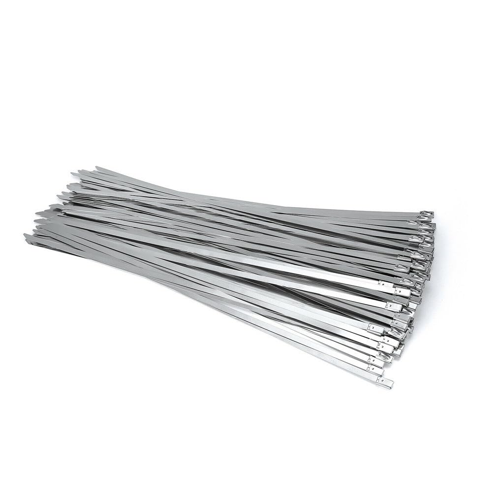 self-Locking Cable tie, 304 Stainless Steel Cable Ties Self Locking 4.6mm 100pcs Multiple Sizes(30cm X100pcs)