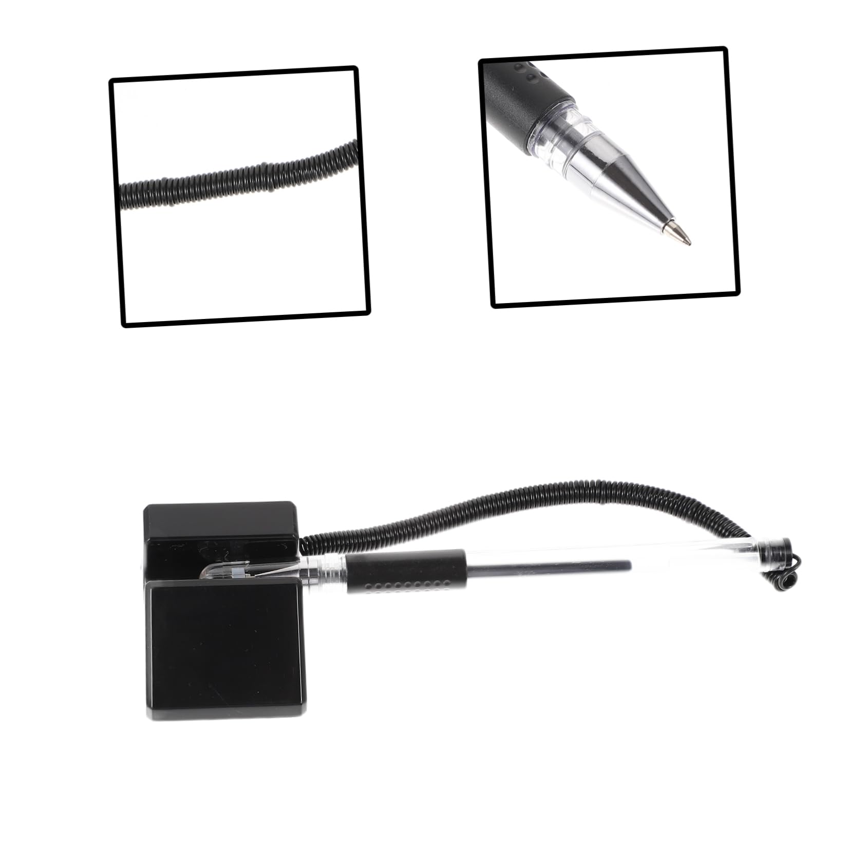Lot de 2 Stylos de Sécurité à Base Adhésive Stylos Gel Noirs pour Bureau 5 Pièces