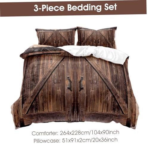 Décor chambre vintage occidental avec ensemble de couette en bois rétro - 6