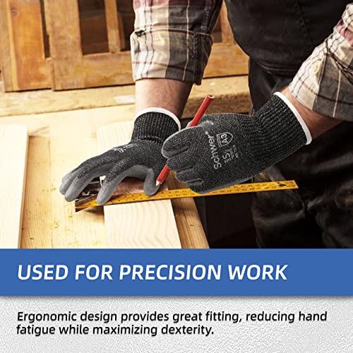 Schwer 8 Pairs Cut Resistant Work Gloves, Ansi A3 Cut Proof Working Gloves With Grip On Palm, For Men & Women, Ideal For General Purpose, Assembly, Auto Repairing (Black, Large) #TOP4