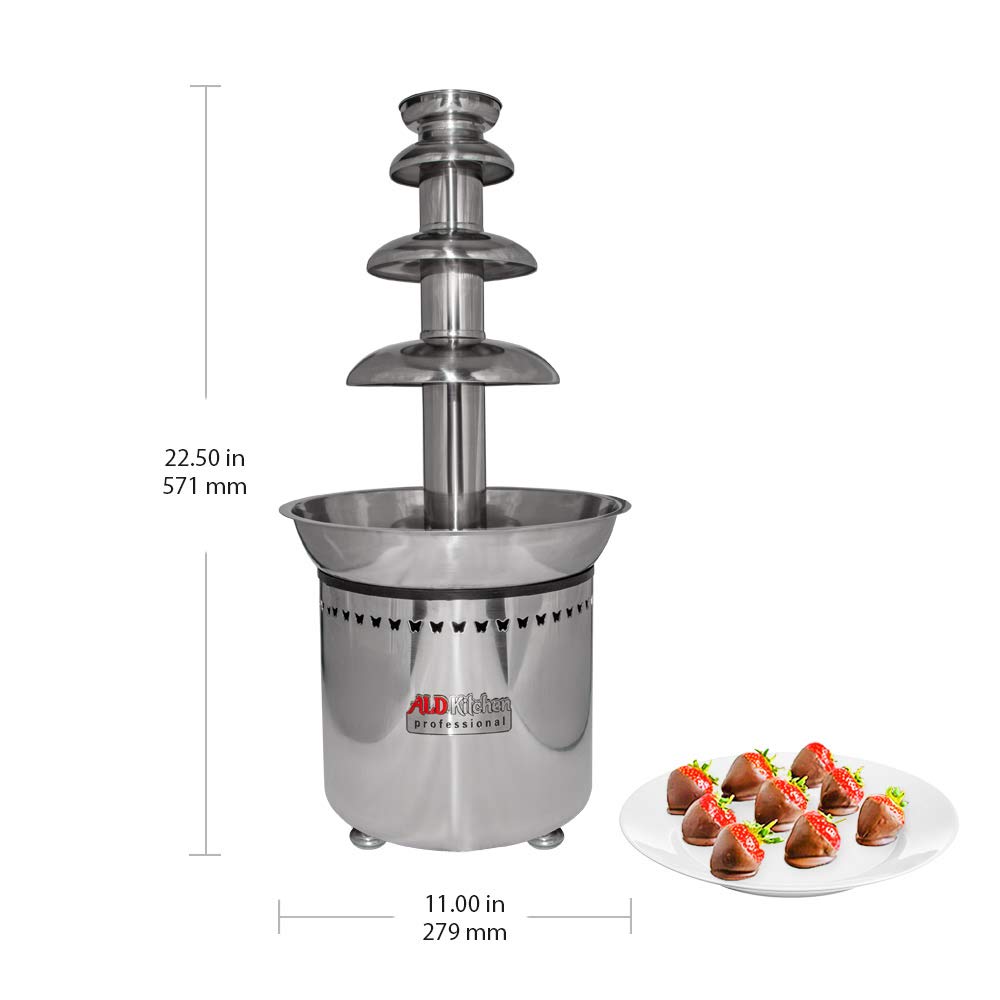 ALDKitchen Chocolate Fountain | Chocolate Waterfall | Fondue Fountain with Manual Control (4-tier)