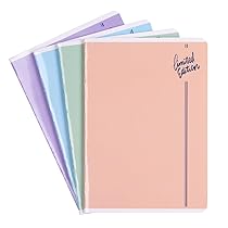 gimboo Quaderno scolastico, formato A5, 60, 60 fogli a quadretti, misto, confezione da 4 pezzi, motivi assortitier bambini per la scuola elementare, con bordoiglietti bianchilu a quadretti