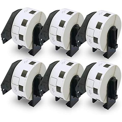 BETCKEY - 6 Rollos de DK-11221 Etiquetas Cuadradas Cover