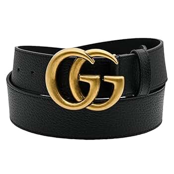 GUCCI グッチ　ベルト　GGマーモント　ダブルGバックル　レザーベルト GG Marmont wide belt in black | GUCCI® US