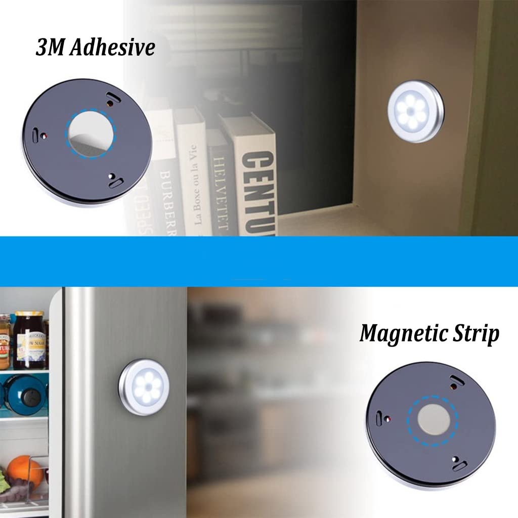 Lumières à Détecteur de Mouvement à L'intérieur, 6 Paquets Éclairage sous Armoire sans Fil, Lumière de Placard à 6 Del, Alimenté par Pile, pour Placard, Penderie, Escalier, Penderie
