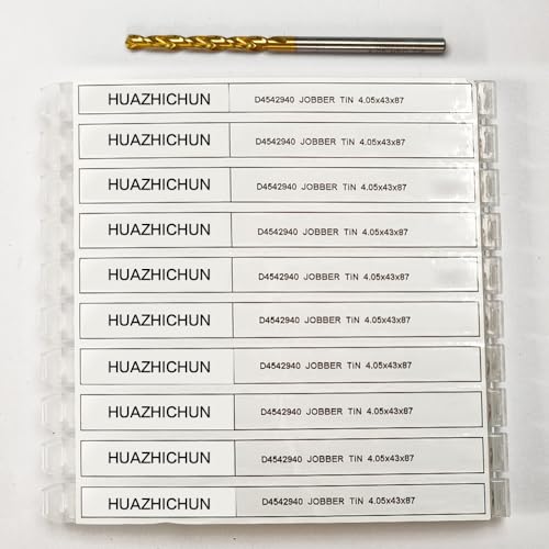 HUAZHICHUN D4542940 JOBBER TIN 4.05x43×87 Series Twist Drills for General Machining