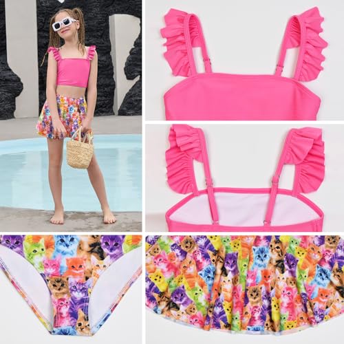 Image of CHILDRENSTAR Girls Tankini Swimsuit with Skirt 3 Pieces Bikini Bathing Suit