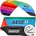Wolkenstürmer® Paraflex Basic 1.2 (Rainbow) Kite - 2-Leiner Lenkmatte mit Flugschlaufen – Zweileiner Lenkdrachen - Flugdrachen für Kinder ab 6 Jahren