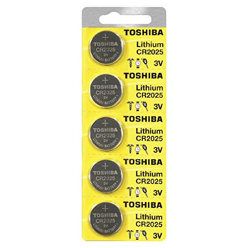Toshiba CR2025 Battery 3V Lithium Coin Cell (5 Batteries)