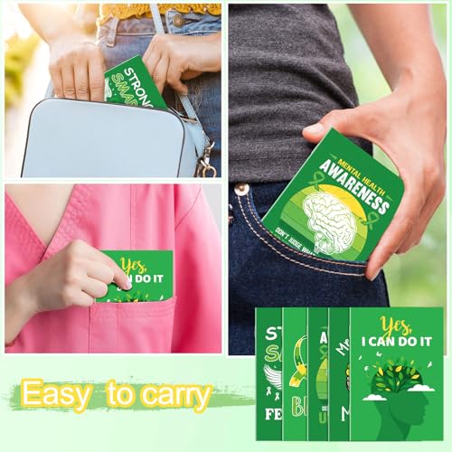 Mini blocs-notes santé mentale ruban vert : cadeau pédagogique enfants pour école - 4