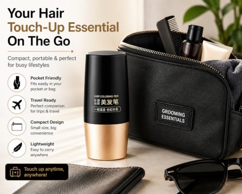 Image of Hair Color Pen with Comb Applicator for Hair Root Touch Up, Easy Application Coloring Pen for Grey Hair & Hairline, Portable Hair Styling Color Tool 1 pcs