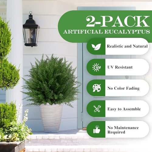FAJUNZH Artificial Topiary Bushes for Outdoors with Spike, Boxwood Ball Fake Shrubs UV Resistant Faux Plants for Indoor Outdoor Fall Thanksgiving Halloween Decor - image 8
