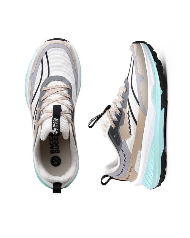 Image of Bacca Bucci HYPERCORE Men's Running /Walking Shoes | Breathable Mesh Upper with Reinforced Overlays | Thick Cushioned Midsole | Rugged Lug Grip Outsole | Lace-Up Sports Sneakers