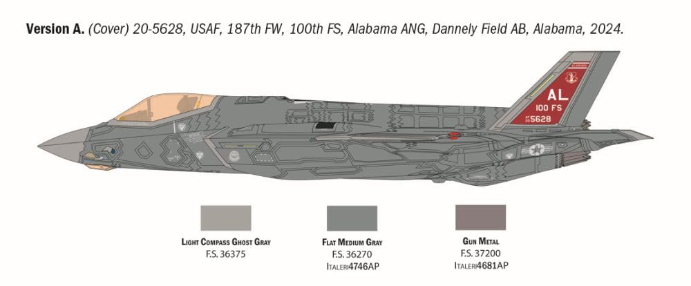 Italeri 2836 1:48 F-35A Lightning II (Beast Mode) - Modellbau, Bausatz, Standmodellbau, Basteln, Hobby, Kleben, Plastikbausatz, detailgetreu