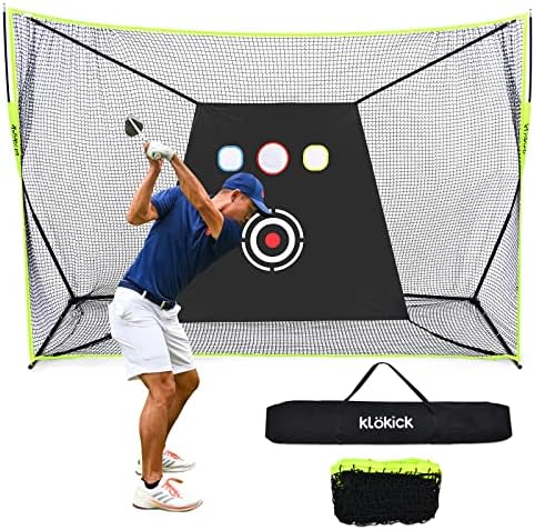 Golf Practice Hitting Net for Garage Backyard Driving 10x7ft Heavy Duty Golf Nets with with Target, Pocket and Carry Bag